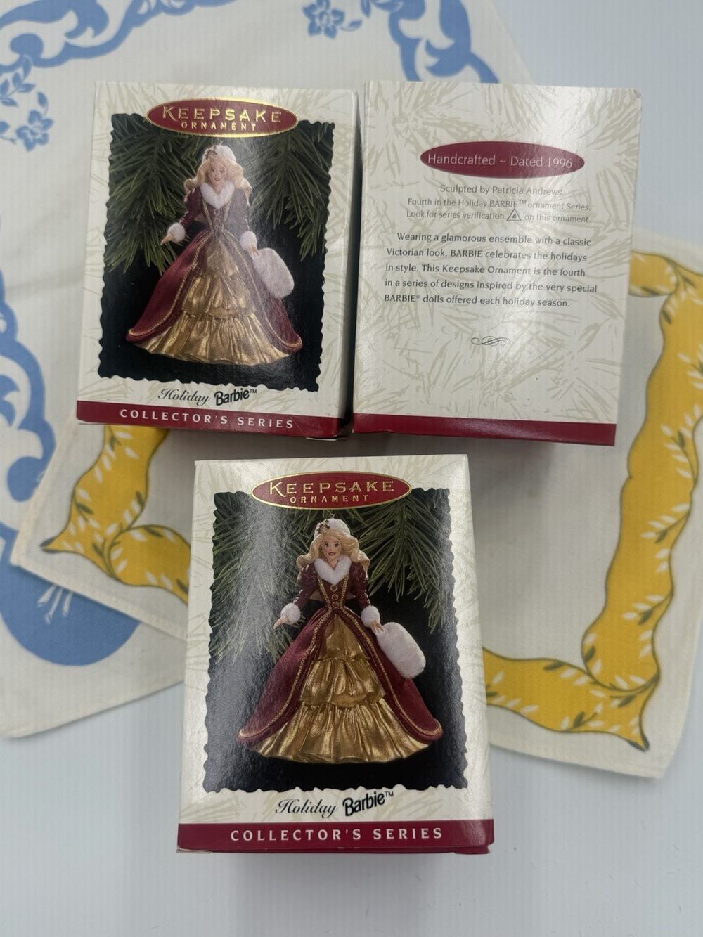 Hallmark Ornament 1996 HOLIDAY BARBIE" 4th in series Red/Gold dress